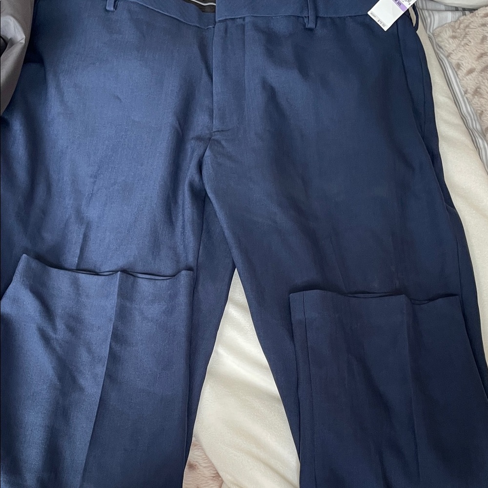 Van Heusen Navy Slim Fit Traveler Trousers